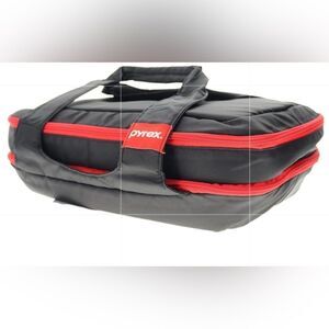 Pyrex Portable Black/Red Insulated Casserole Carrier Hot/Cold